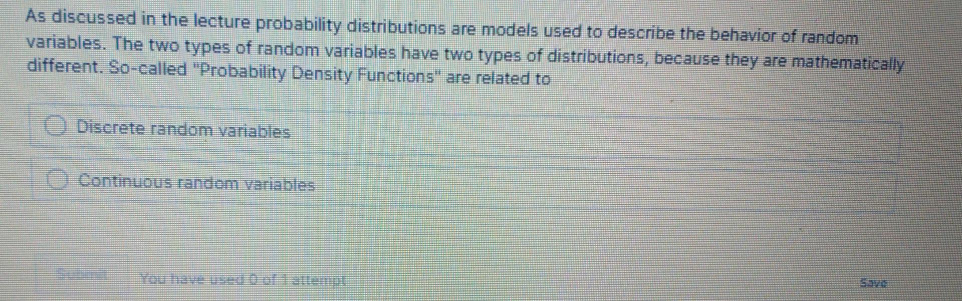 As discussed in the lecture probability