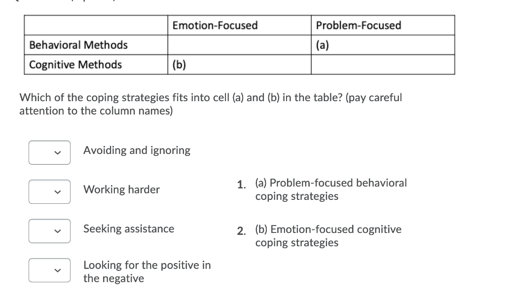 Emotion-Focused Problem-Focused Behavioral