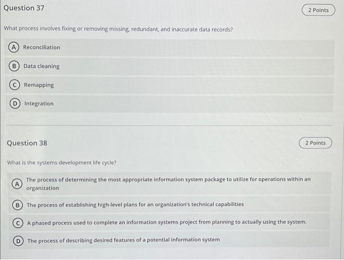 Question 31 2 Points What was the purpose of