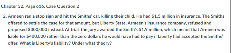 Chapter 32, Page 616, Case Question 2 2. Armeen