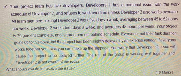 westion 3 a) You project plan designates several