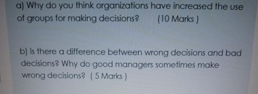 explain and interpret the question. a) Why do you