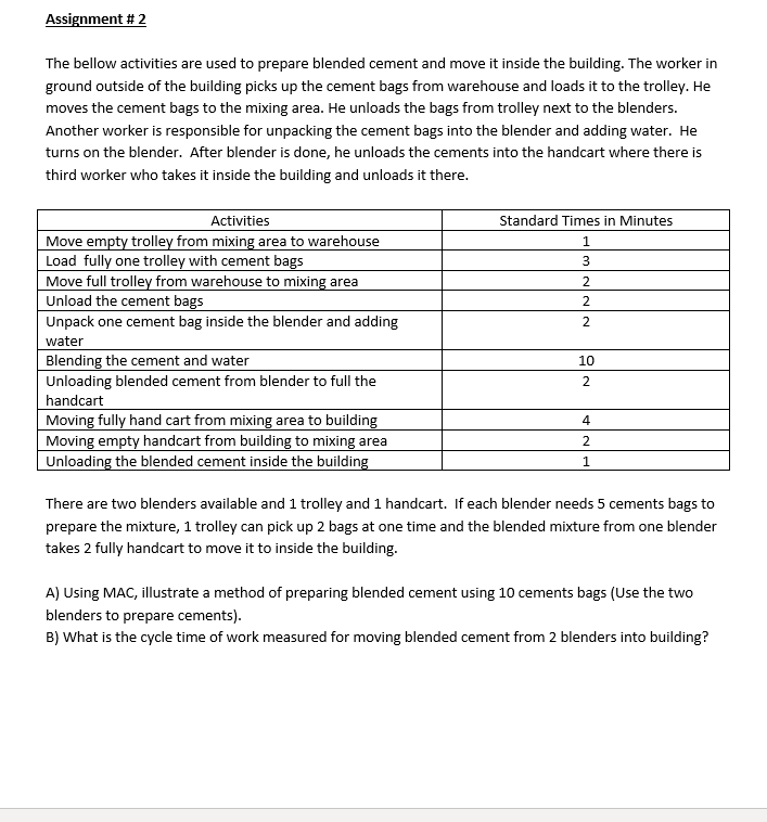 undefined Assignment # 2 The bellow activities