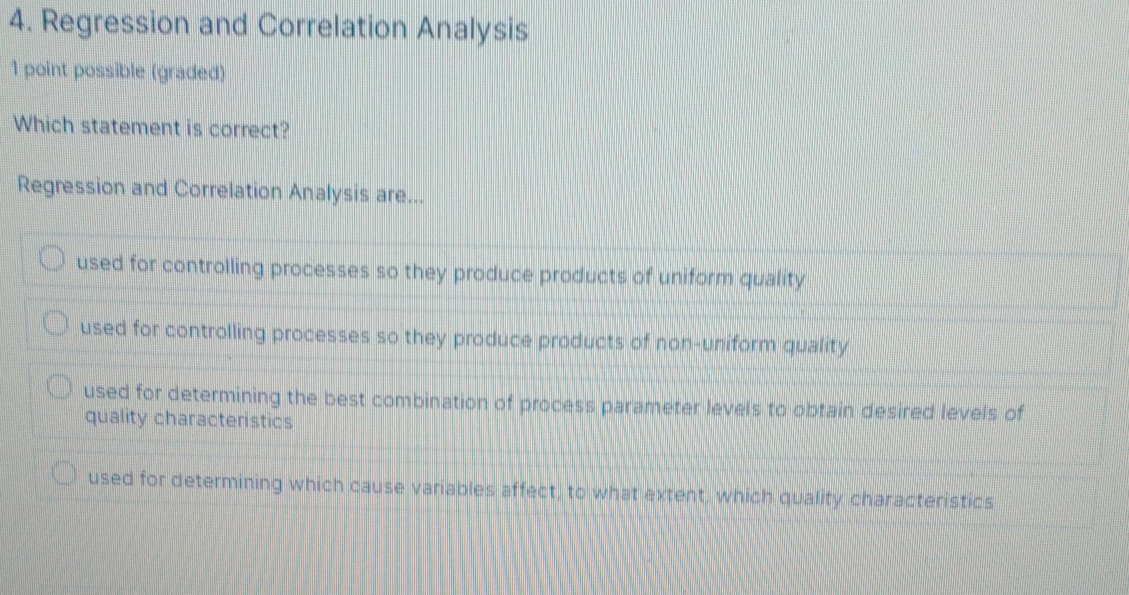 4. Regression and Correlation Analysis I point