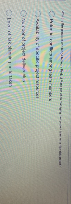 What is the greatest challenge facing a Project