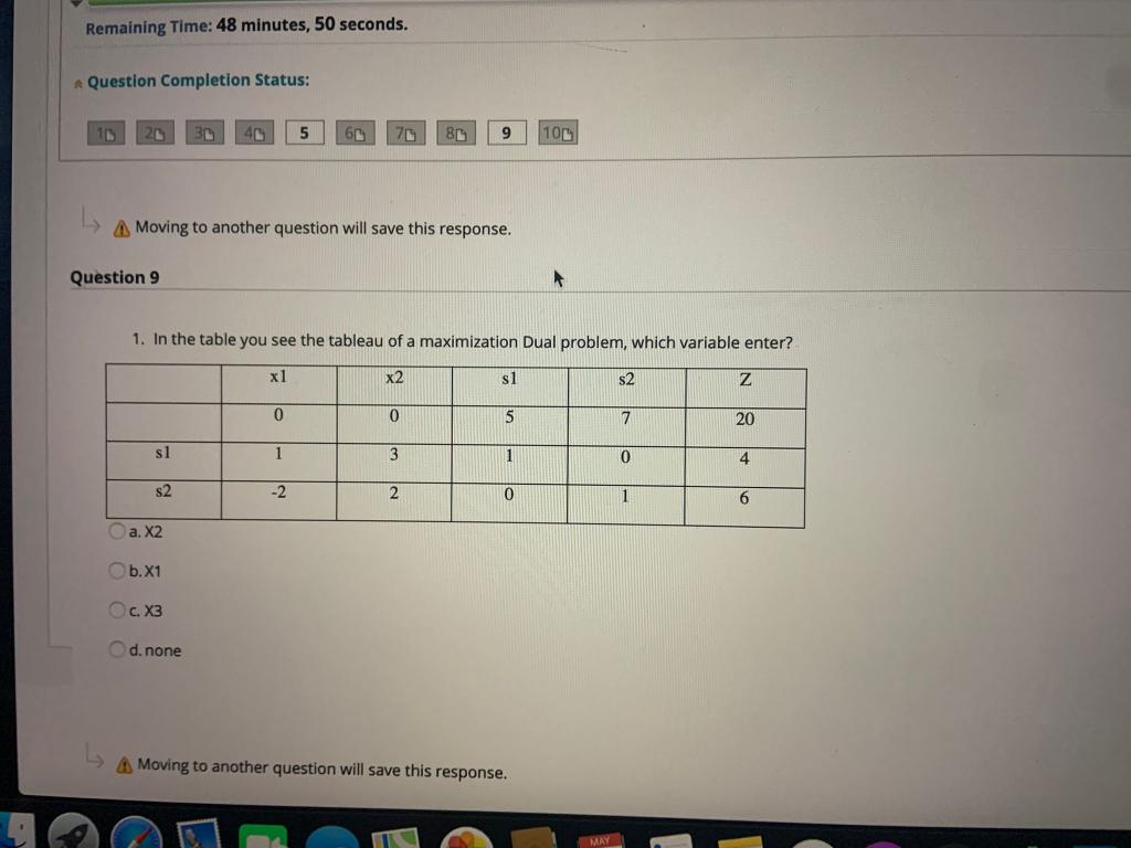 Remaining Time: 48 minutes, 50 seconds. A