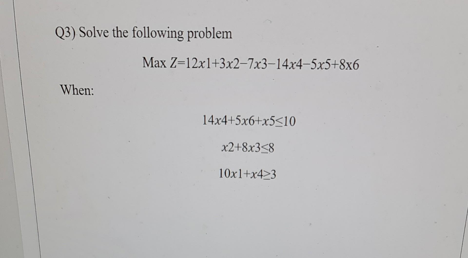 ** solve it using excel ** Q3) Solve the