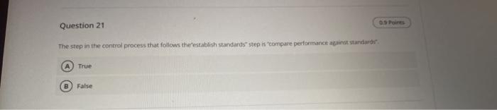0 Points Question 21 The step in the control