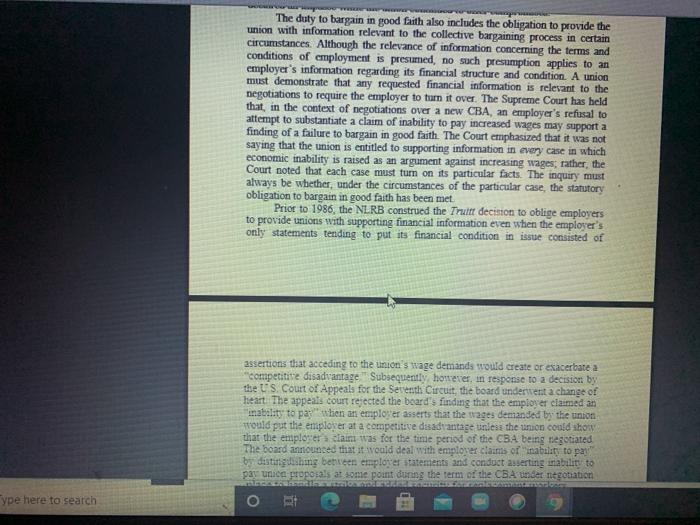 Assignment 1: Case study Bad Faith Bargaining