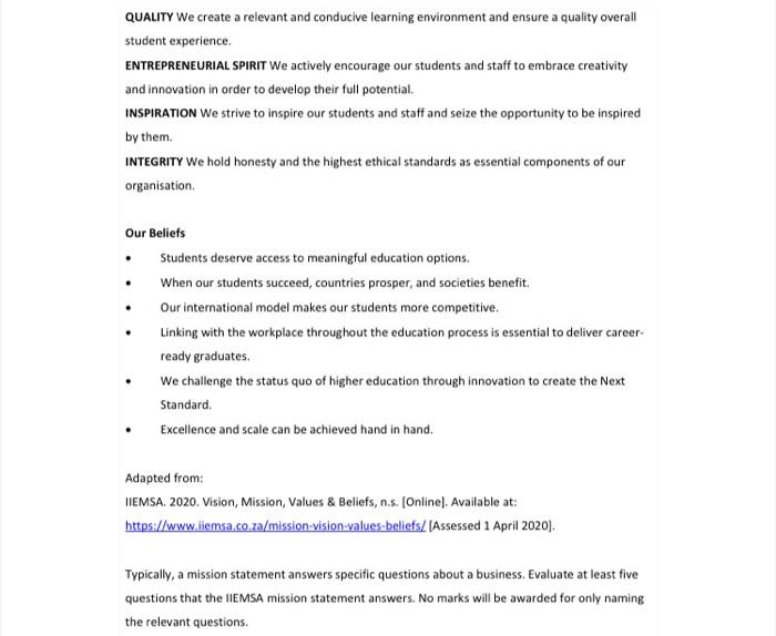 Question 2 (Marks: 15) Q.2.1 Organisations face