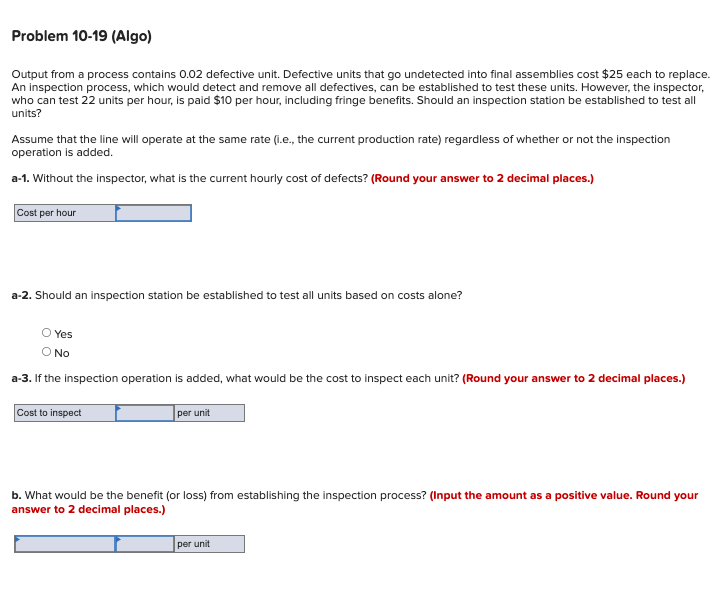 Problem 10-19 (Algo) Output from a process
