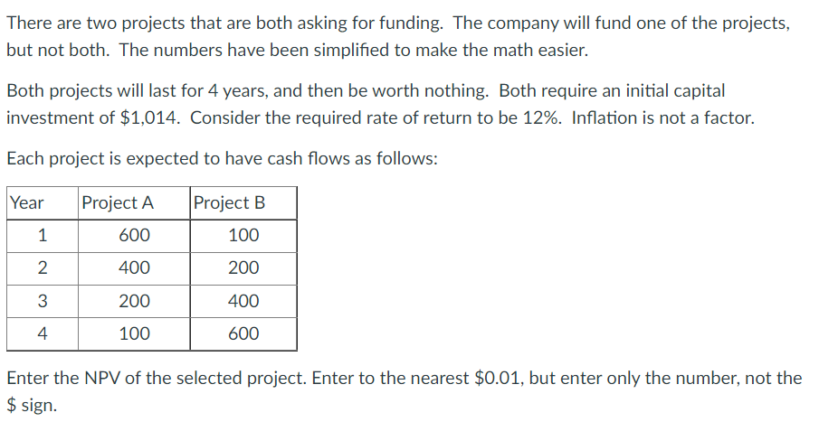 There are two projects that are both asking for