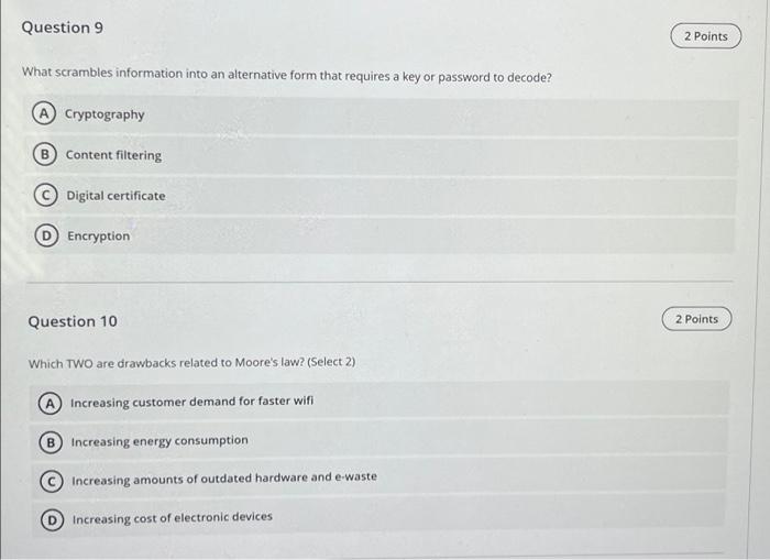 Question 1 2 Points What is the difference