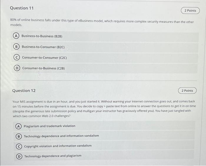 Question 1 2 Points What is the difference