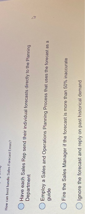 How can best handle Sales Forecast Errors? Have