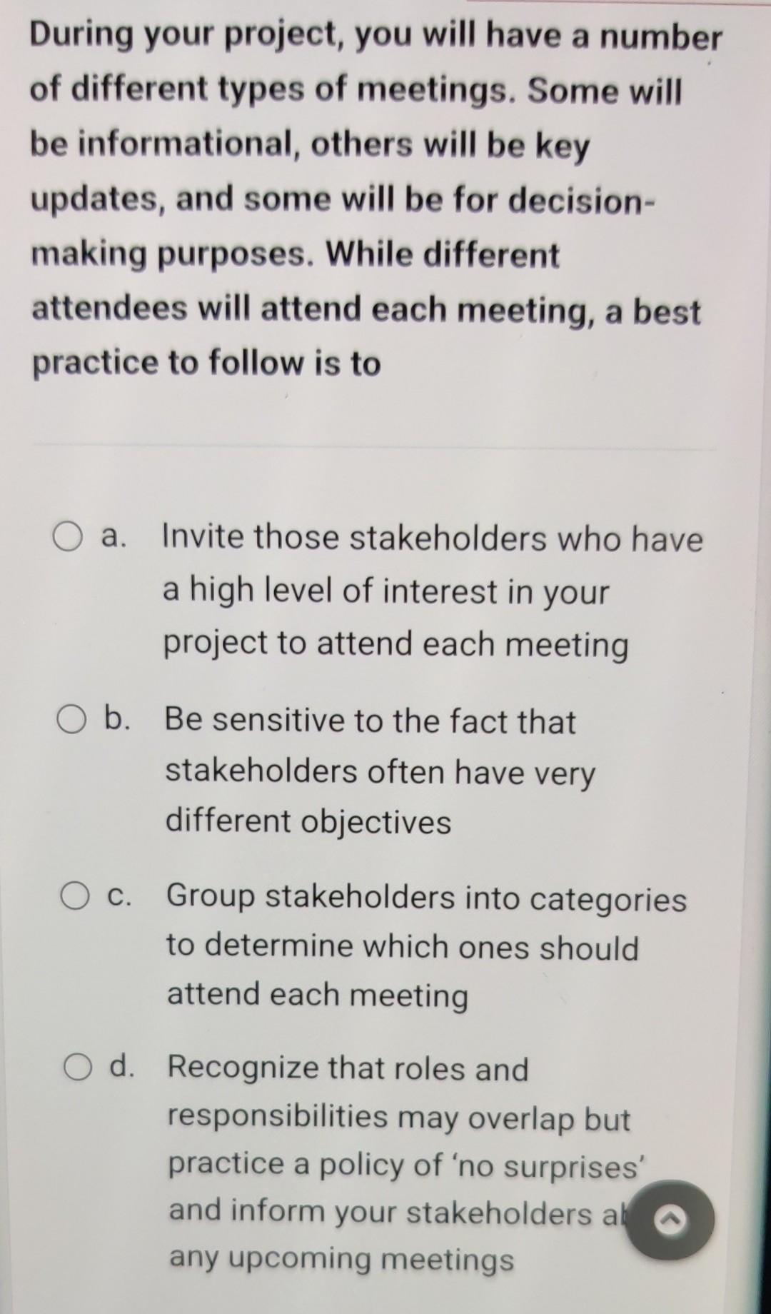 What are the dimensions measured on a stakeholder