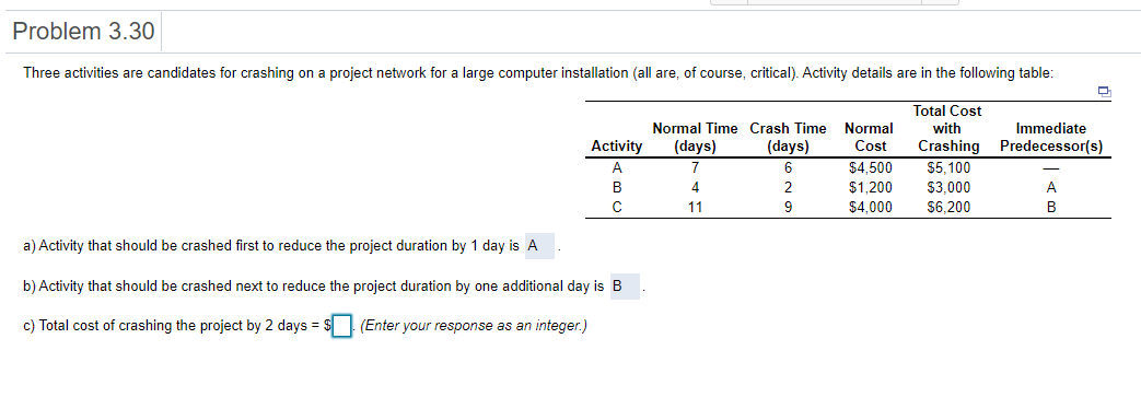 Looking for the answer to Q3. Problem 3.30 Three