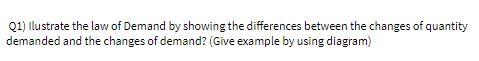 Q1) ilustrate the law of Demand by showing the