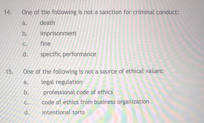 True or False 1. Constitutional law involves the