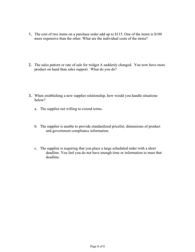 Please provide explanations for each. 1. You are