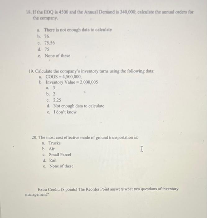 1. What is intermodal? a. Moving between company