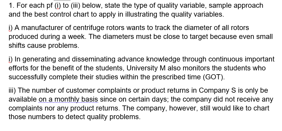 1. For each pf (i) to (iii) below, state the type