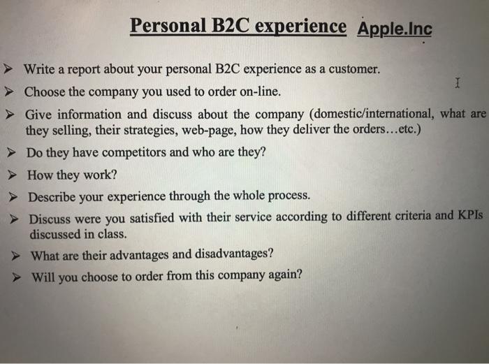 about apple.inc two page Personal B2C experience