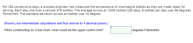 For 126 consecutive days, a process engineer has