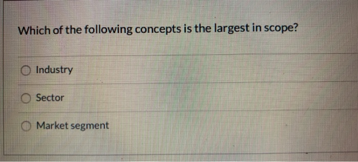Which of the following concepts is the largest in