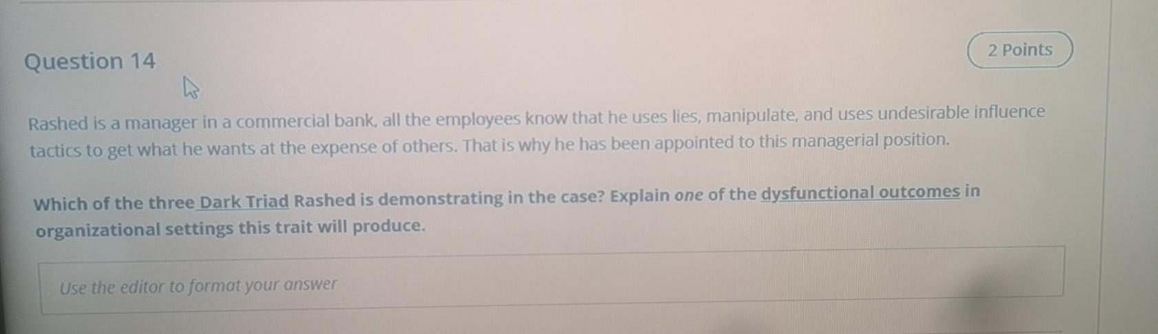 2 Points Question 13 Dave Docket, the