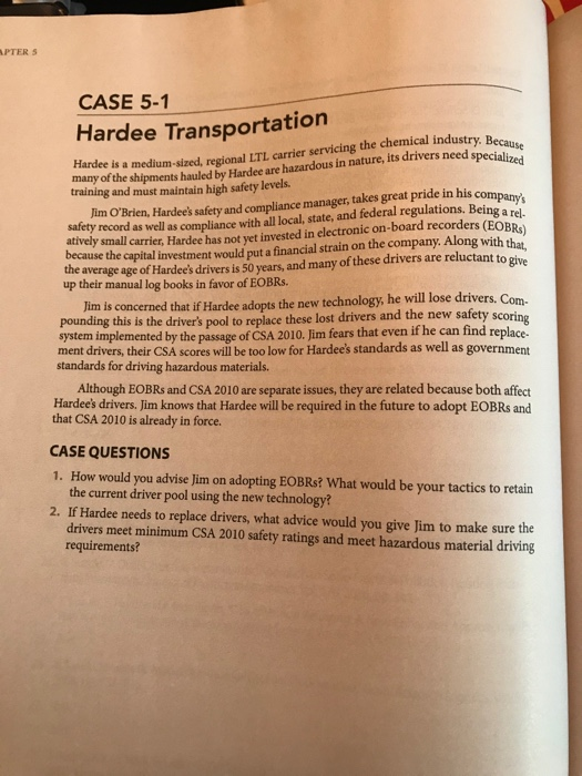 sert Chapter 5 Case Study #5-1 on Hardee - Word