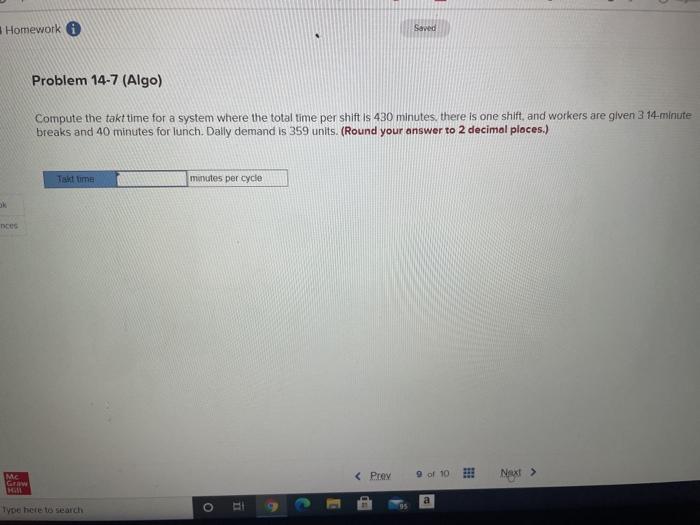 Homework Saved Problem 14-7 (Algo) Compute the