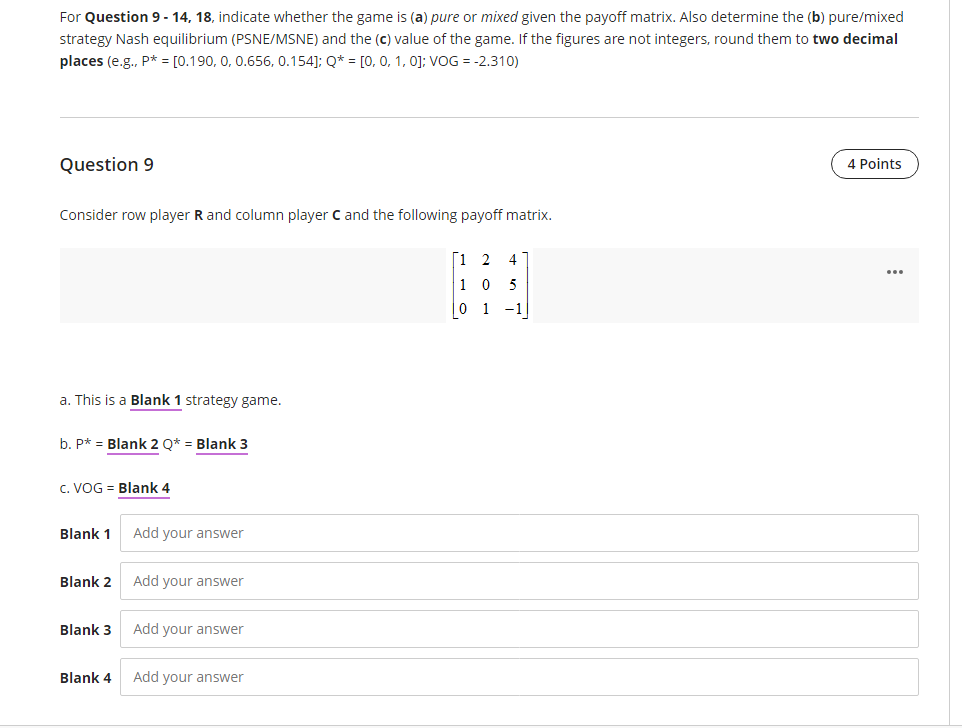 For Question 9 - 14, 18, indicate whether the