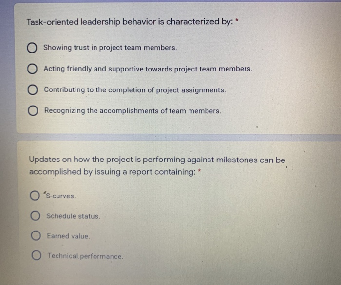 Task-oriented leadership behavior is