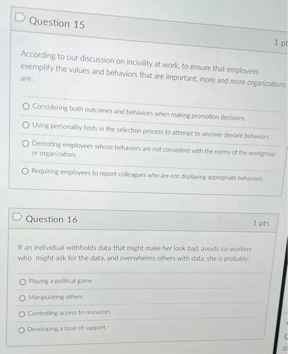 answer both for upvote Question 15 1 pt According