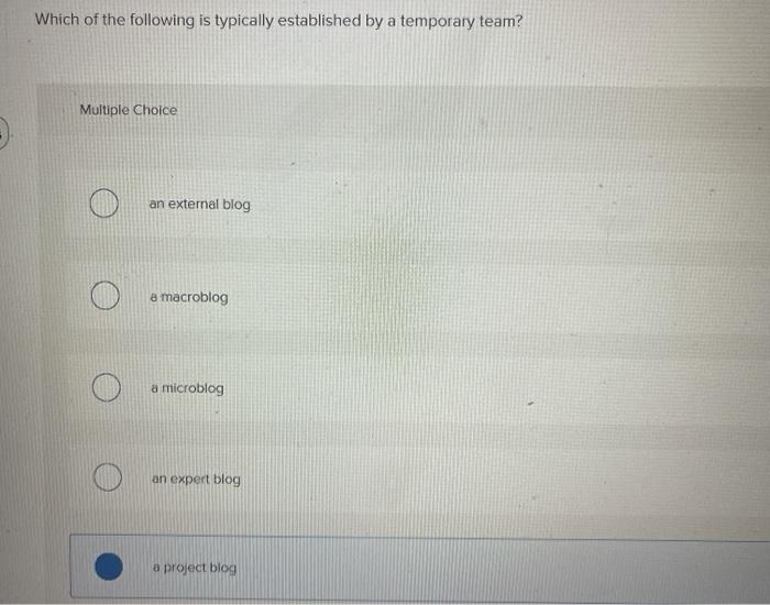 Which of the following is typically established