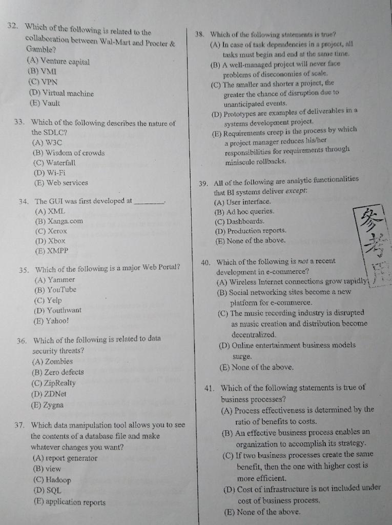 32. Which of the following is related to the