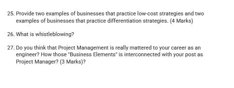 25. Provide two examples of businesses that