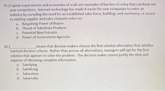 Multiple choice type of question: 36.)Assigning