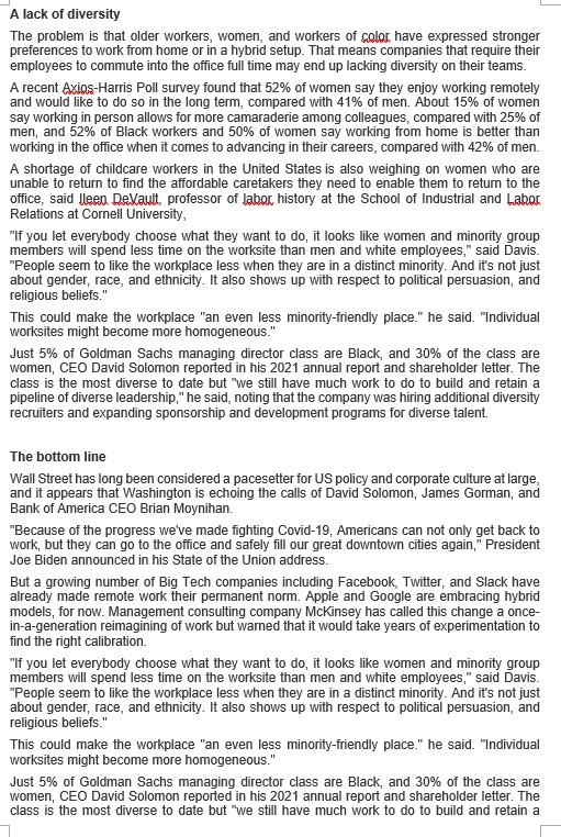 7. Assuming that Wall Street decided to opt for a