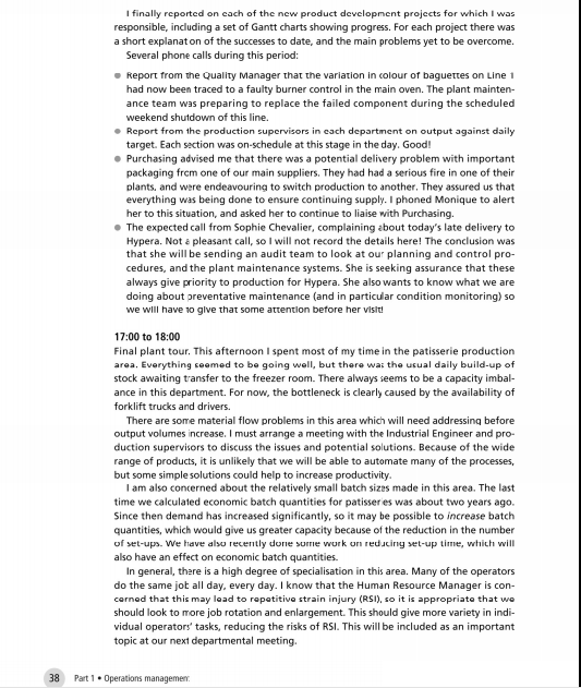 Subject: MGT 314 - Operations Management