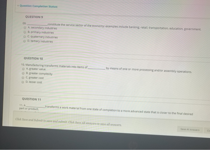 Question Completion Status: QUESTION 9 09