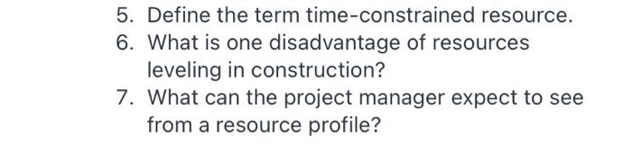 construction project contols 5. Define the term