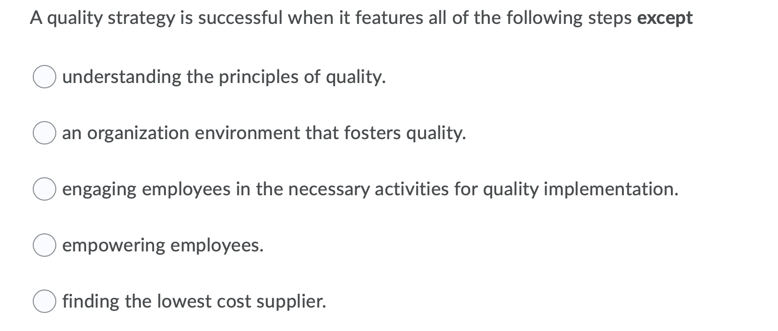 All following are the major categories of costs