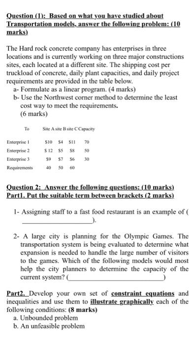 Marks Fareed Question (D. Based on what you have