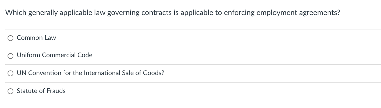 Which generally applicable law governing