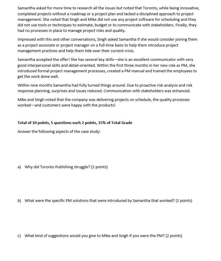 Case Study: Project Management at Toronto