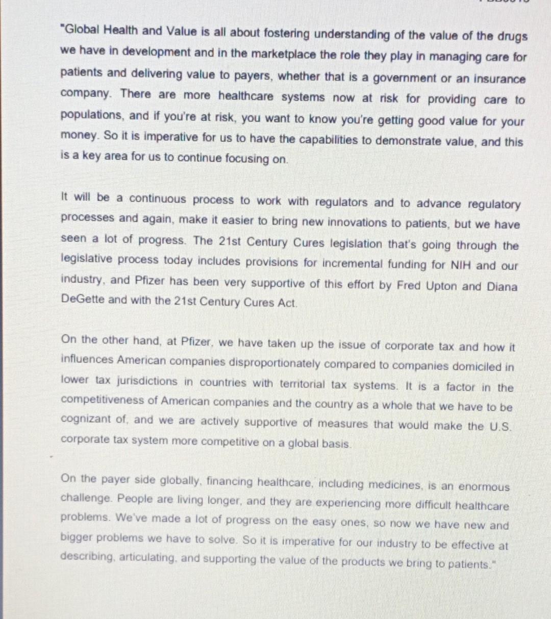 PFIZER CASE STUDY SCENARIO This case examines the