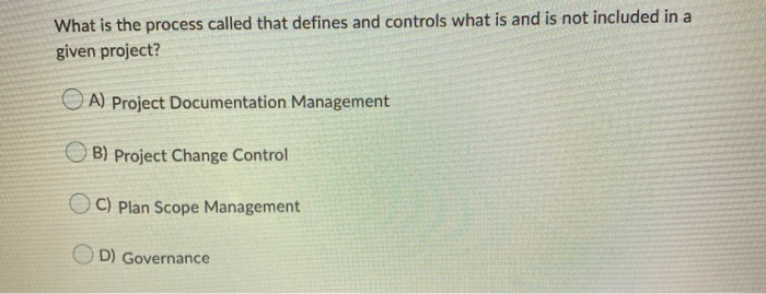 What is the process called that defines and