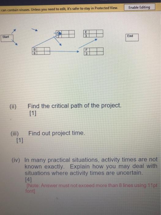 Question 2 [20 marks] Given the information of a
